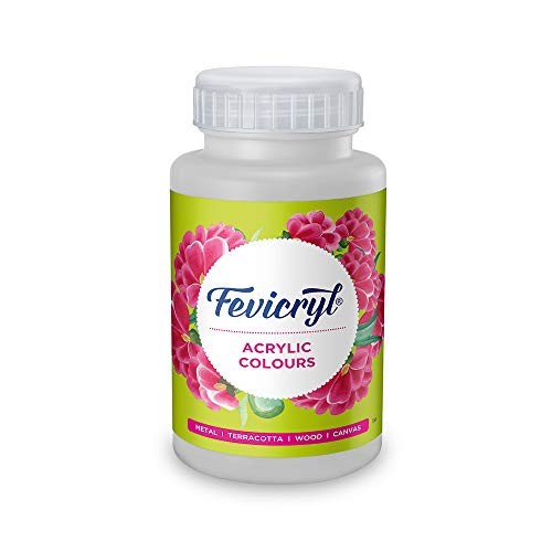 Fevicryl Acrylic Colour White 500ml | Art & Craft, DIY, Rich Pigment, Non-Craking Paint for Canvas, Wood, Leather, Earthenware, Metal | Ideal for school projects, Hobbyists, Artists - Image 1
