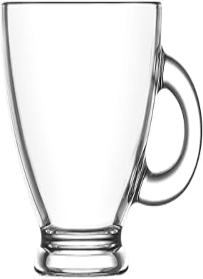 LAV LAV ROMA Glass with hand / 6 Pcs / 225 cc - 7.50 Oz/Elegant design, Trusted Brand, Attractive shape of Tea, Coffee, Nescafe, Cappuccino/High Quality Materials 