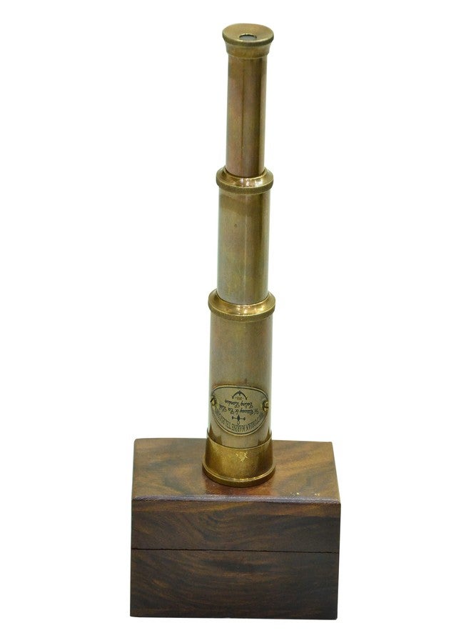 Blue Globe 6” Brass Spyglass Telescope with Wooden Box Best for Gift Vintage Monocular for Navigation Voyage View Watching Games Travel Hiking Hunting, Nautical Décor Export - Image 3