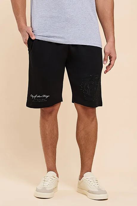 أر أند بي Embroidered Shorts with Drawstring Waist