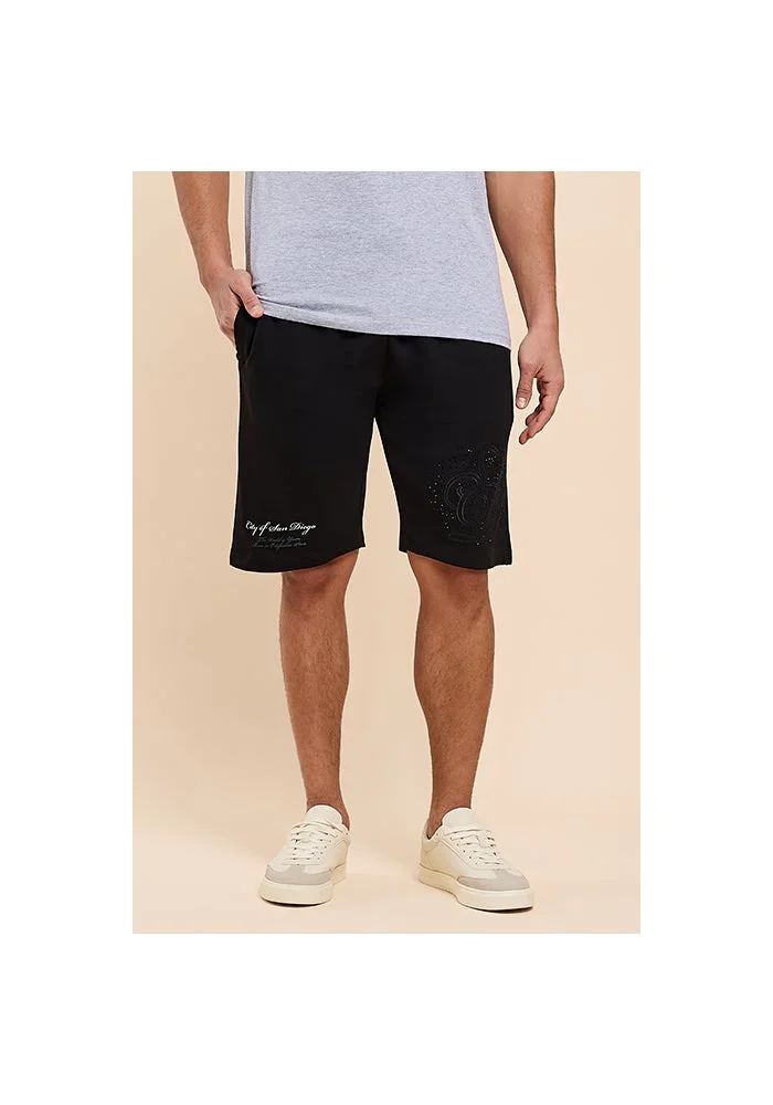 R&b Embroidered Shorts with Drawstring Waist