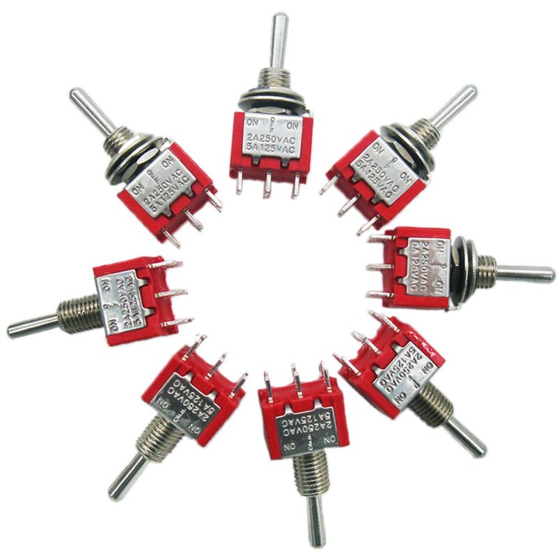 mxuteuk 8 قطع 6 طرف 3 وضعية مفتاح تبديل مصغر DPDT ON/Off/ON لوحة القيادة في السيارة 5A 125V 2A 250V MTS-203 - Image 1