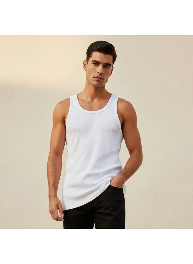 Splash FAV Textured Sleeveless Scoop Neck Vest