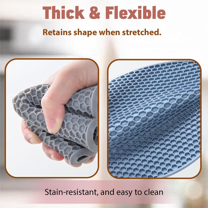 Homeaura Silicone Mats for Kitchen Counter Heat Resistant Mats for Dining Table Set of 4 Trivets for Hot Pots NonSlip Silicone Mat for Kitchen Perfect for Hot Dishes and Cookware Protection - Image 5