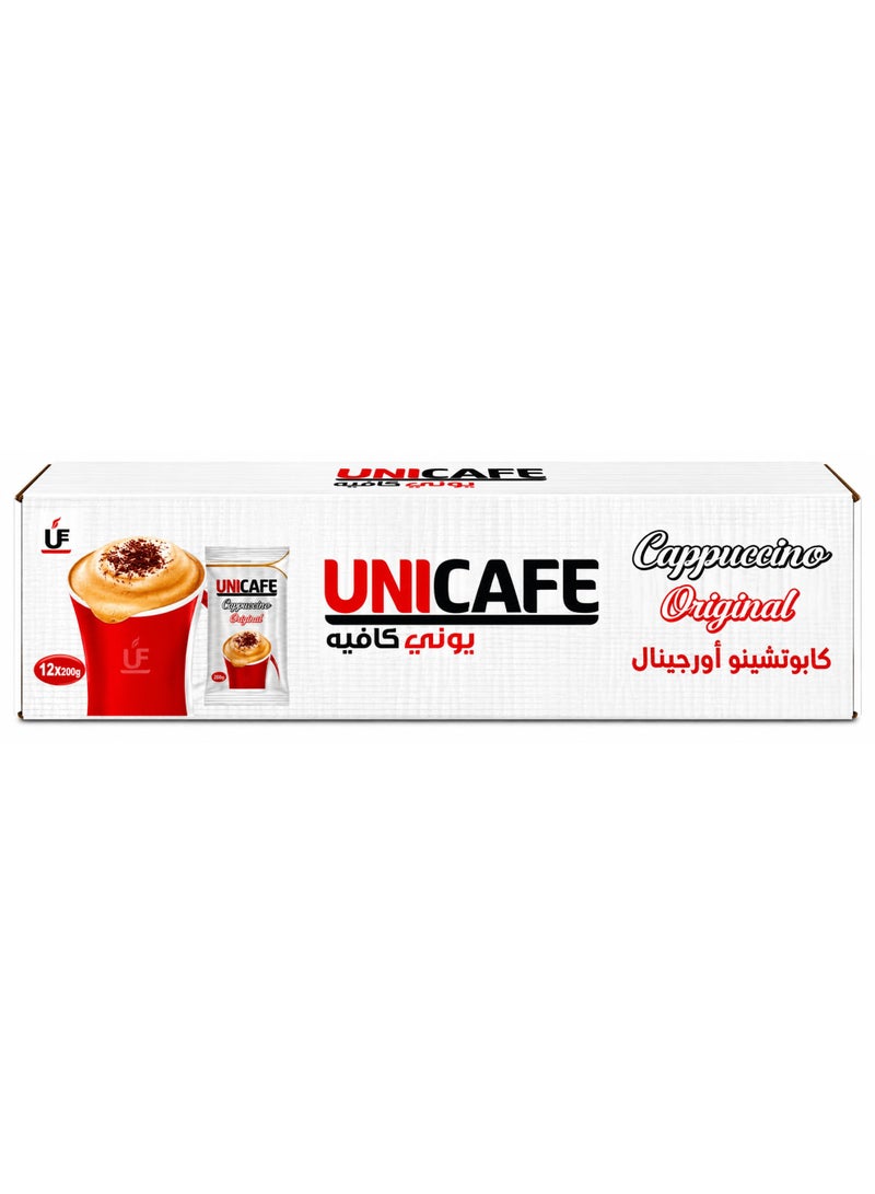 uni_caf Uni Cafe Original Cappuccino 200g x 12 Packs | Instant Coffee Drink | Original Flavor | Value Pack - Image 1