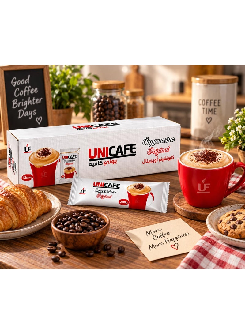 uni_caf Uni Cafe Original Cappuccino 200g x 12 Packs | Instant Coffee Drink | Original Flavor | Value Pack - Image 4