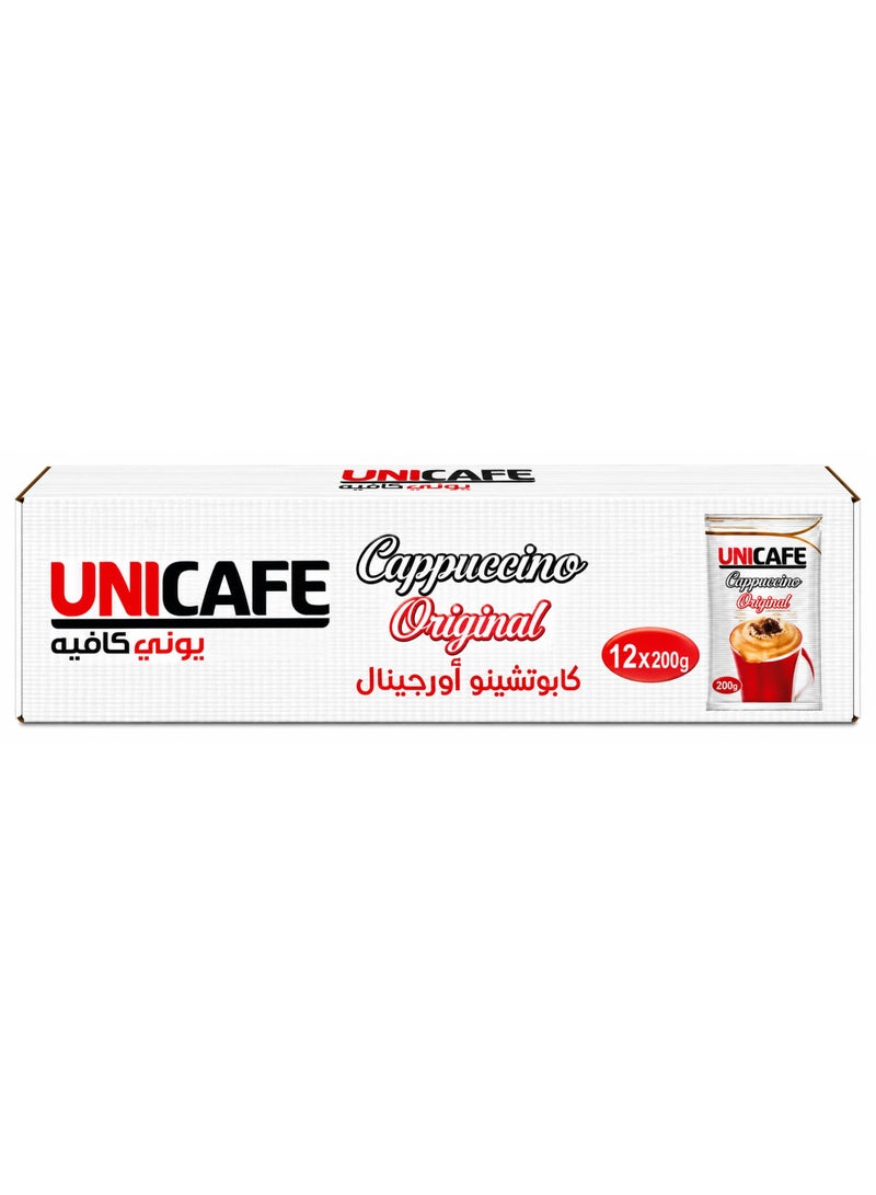 uni_caf Uni Cafe Original Cappuccino 200g x 12 Packs | Instant Coffee Drink | Original Flavor | Value Pack - Image 2