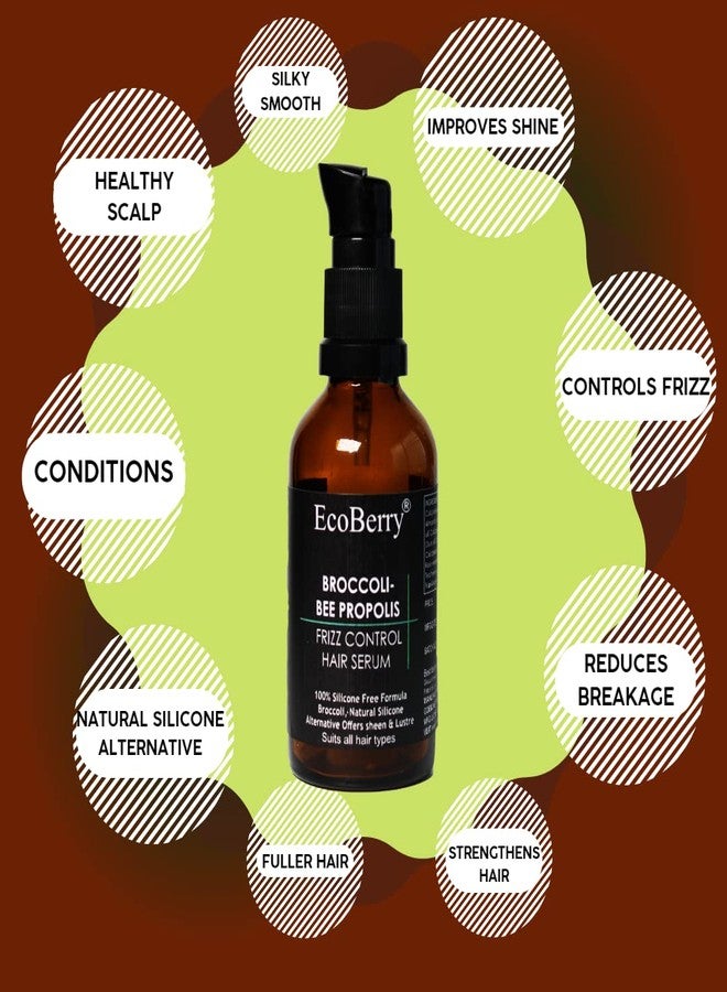 EcoBerry Broccoli Bee Propolis Frizz Control Hair Serum, Moroccan Argan Oil, Enhances Shine Strengthens Hair Follicles, Natural Conditioner & Silicone Alternative, Chemical/Silicone/Paraben Free, Veg - Image 4