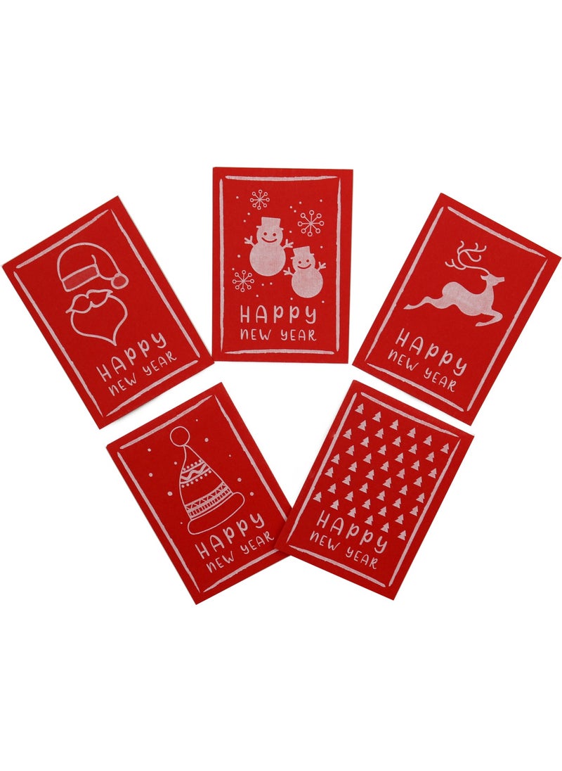 Repro Design 10X14 cm New Year Themed 5 Pieces Greeting Card Model-6 Happy New Year  - Image 5