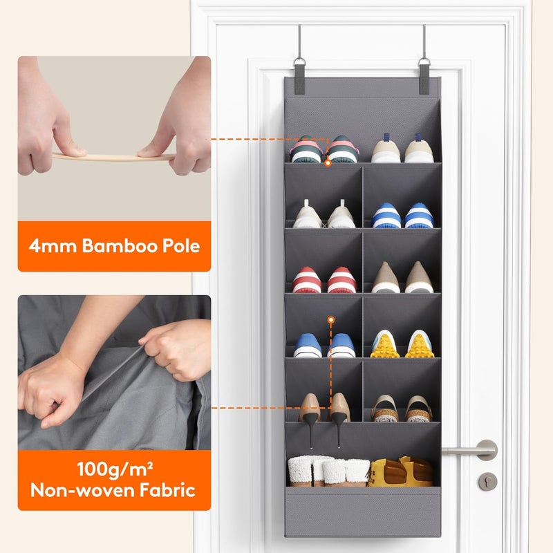 Lifewit Over the Door Shoe Organizers, 1 Pack Hanging Shoe Rack with 11 Pockets, 5 Layers Shoe Holder for Closet Door Storage Includes Boots, Toys, Water Bottles, Daily Necessities, Grey - Image 5