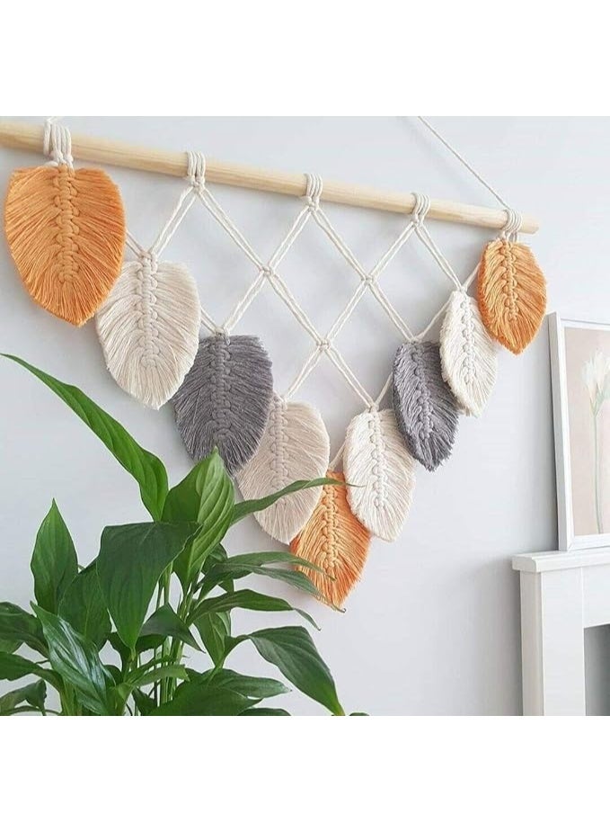 انتيكيانو مكرمية ريشة للتعليق على الحائط بساط حائط مصنوع يدويا بنمط بوهو عصري لديكور المنزل ديكورات ديوالي متعدد الألوان - Image 2