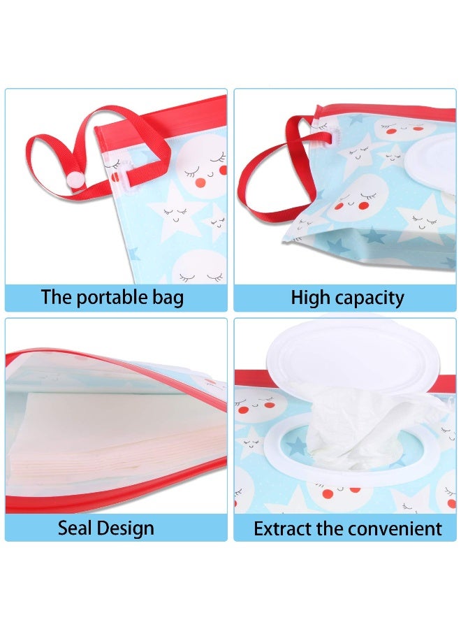 FEBSNOW 4 Pack Baby Wipes Container, Reusable Portable Wet Wipe Pouch, Wipe Dispenser Container, Baby Travel Wet Wipe Holder - Image 2