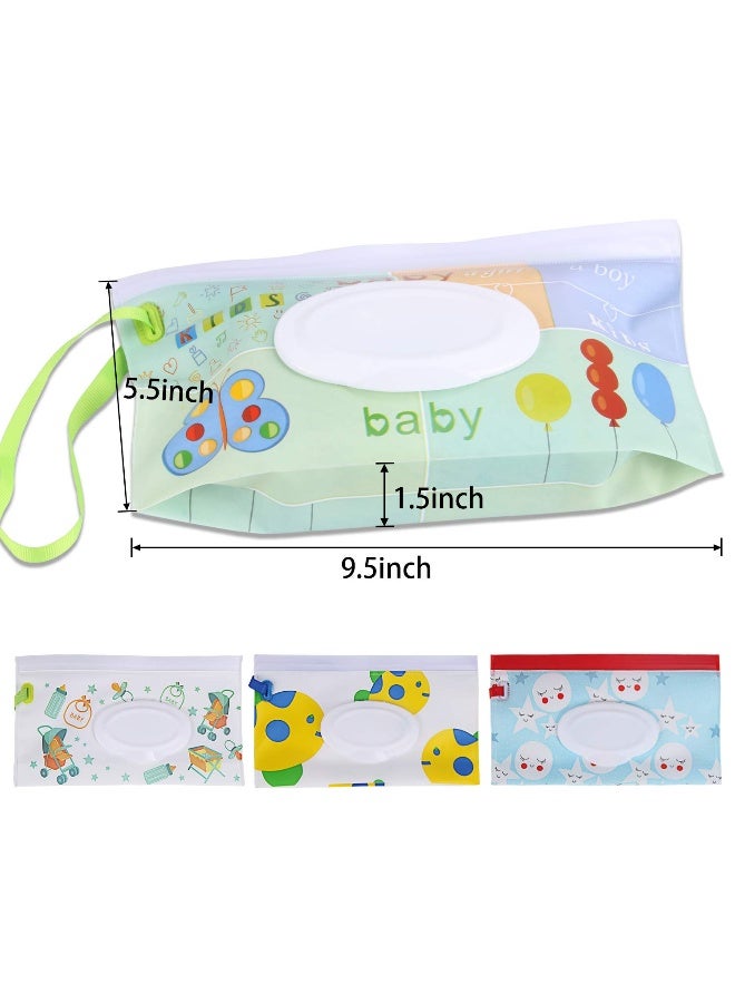 FEBSNOW 4 Pack Baby Wipes Container, Reusable Portable Wet Wipe Pouch, Wipe Dispenser Container, Baby Travel Wet Wipe Holder - Image 4