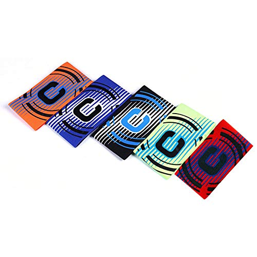 Haploon Football Soccer Captain Armband,Basketball Adjustable Player Bands,Colored Elastic Captain Armband Anti-Drop Captains Armbands for Adult - Pack of 5 - Image 2
