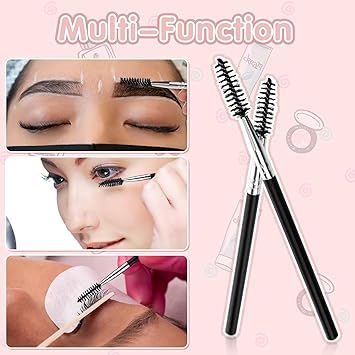 Andibro 5 Pcs Eyelash Brush Portable Eyebrow Brush Reusable Mascara Brush Wands Portable Spooly Eyelash Eyebrow Brushes Applicators Makeup Lash Spoolies Set for Lash Extensions - Image 5