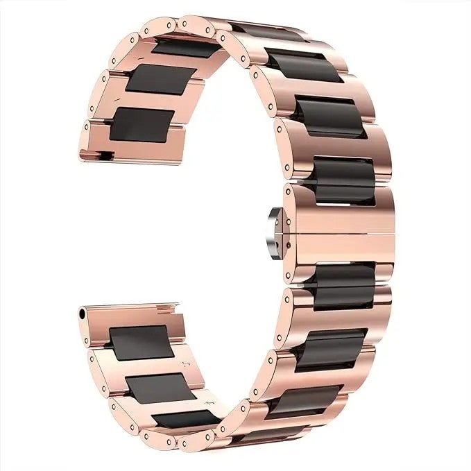 Bluejw Replacement Stainless Steel Ceramic Watch Band with Butterfly Buckle – Polished Bracelet Strap for 12mm 14mm 16mm 18mm 20mm 22mm Watches - Image 4