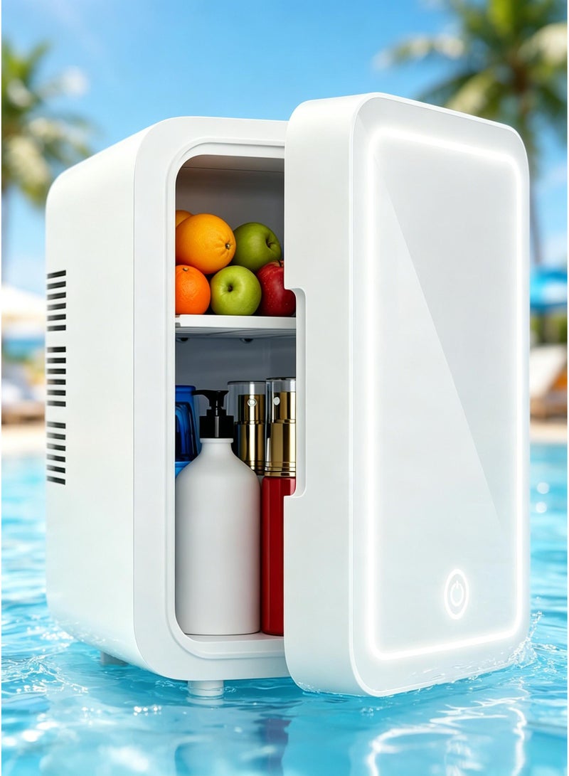 TAPIT 6L Mini Cooling & Warming 2-in-1 Fridge – Portable Compact Refrigerator for Home, Car, Dorm, Skincare & Cosmetics Cooler with Mirror Door, for Drinks, Fruits, Meals, Breastmilk – Beauty Fridge for Women - Image 1