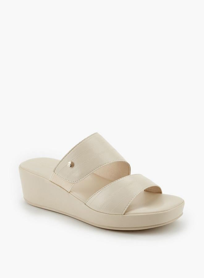 Flora Bella By Shoexpress Women Textured Wedge Heel Sandals - Image 2