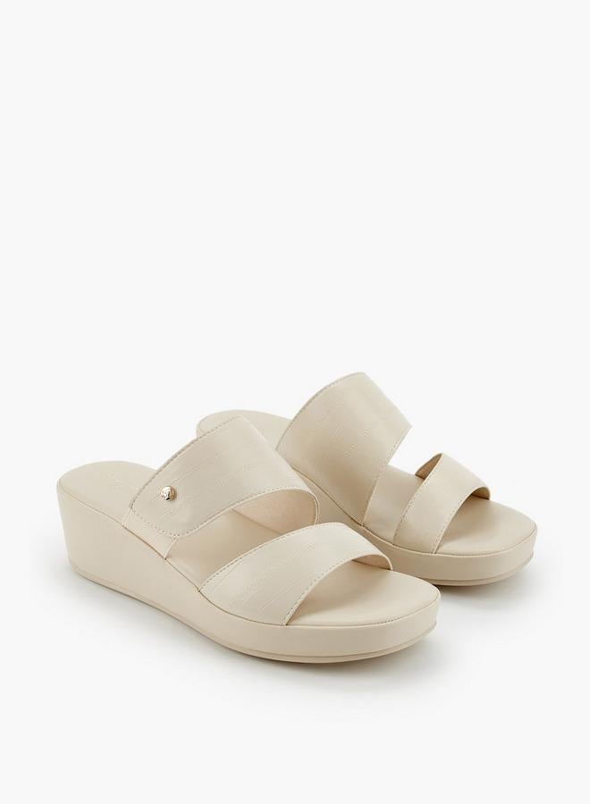 Flora Bella By Shoexpress Women Textured Wedge Heel Sandals - Image 3