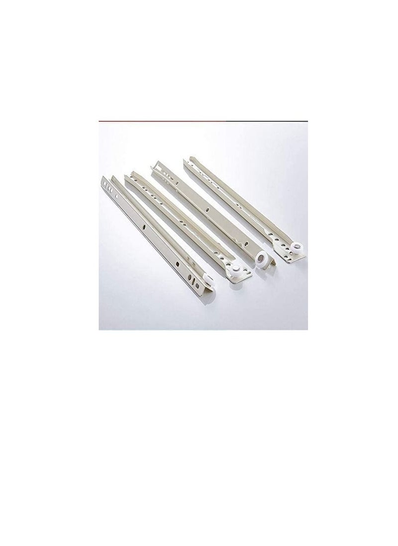 ROBUSTLINE - Robustline Roller Wheel Cabinet Drawer Keyboard Slide Glide Runner 2 Pairs (1.0mm Thickness), Heavy duty drawer slides (12") - Image 1