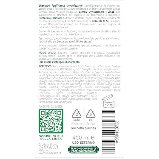TOTALCARE STRENGTHENING AND VOLUMISING SHAMPOO, PROMOTES THE WELLBEING OF THE HAIR AND SCALP, FOR MEN AND WOMEN, FOR DAILY USE, 400 ML - Image 2