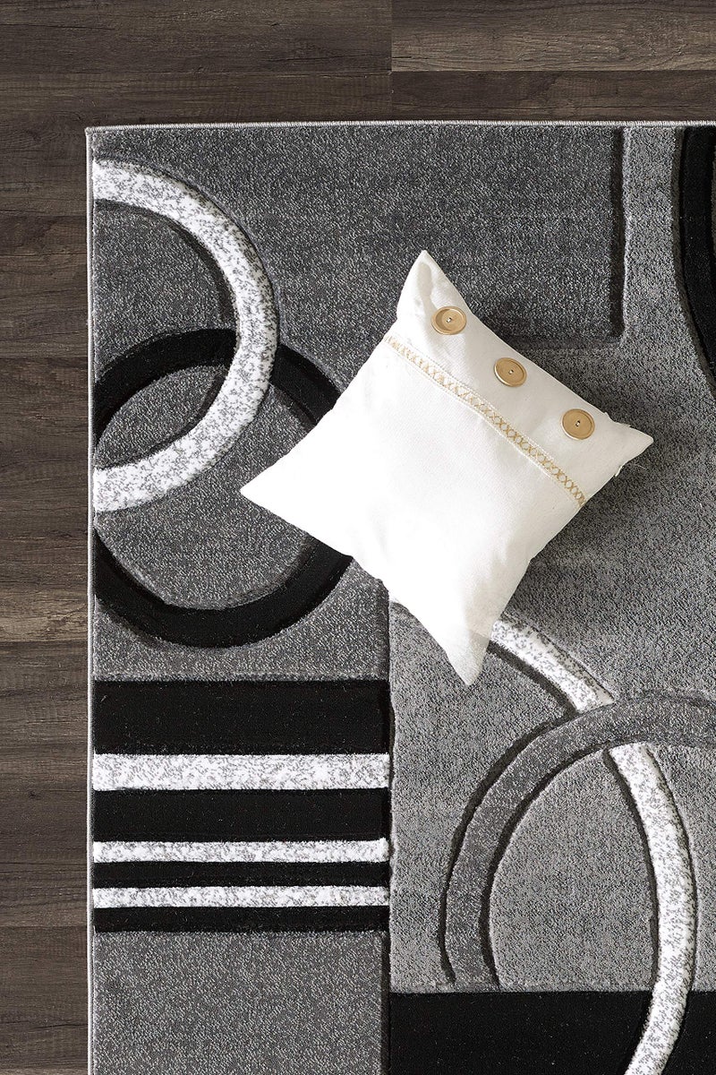GLORY RUGS Area Rug Modern 2x7 Grey Soft Hand Carved Contemporary Floor Carpet with Premium Fluffy Texture for Indoor Living Dining Room and Bedroom Area - Image 4