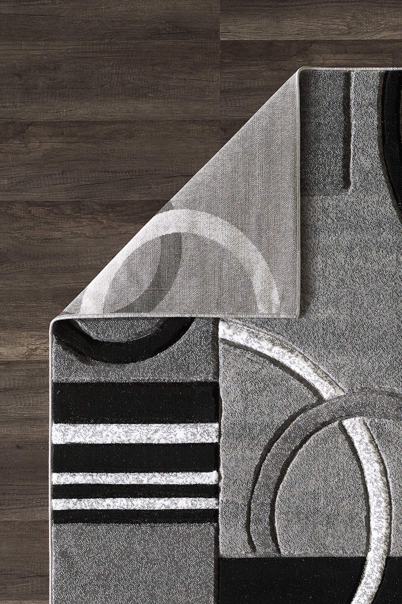 GLORY RUGS Area Rug Modern 2x7 Grey Soft Hand Carved Contemporary Floor Carpet with Premium Fluffy Texture for Indoor Living Dining Room and Bedroom Area - Image 5