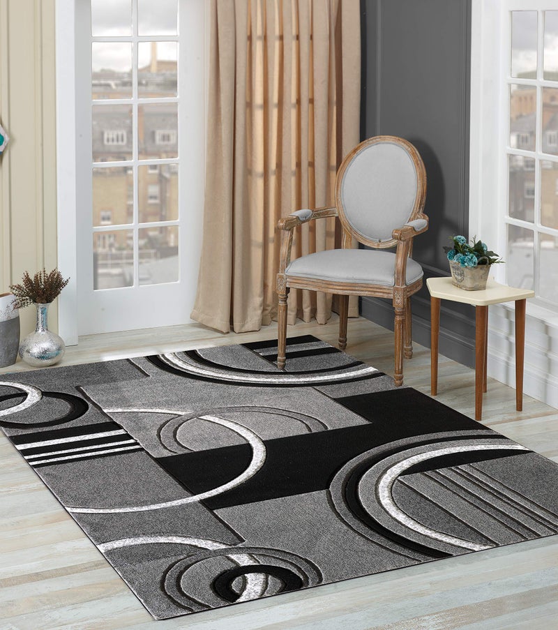 GLORY RUGS Area Rug Modern 2x7 Grey Soft Hand Carved Contemporary Floor Carpet with Premium Fluffy Texture for Indoor Living Dining Room and Bedroom Area - Image 3