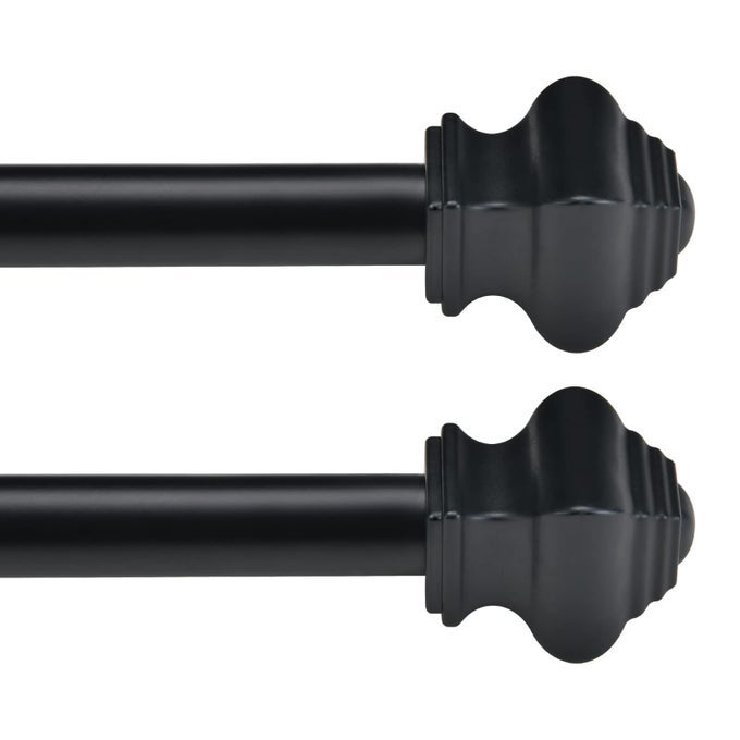 Splicing Curtain Rods for Windows 3046 Inch 58 Diameter Black Curtain Rods 2 pack for Bedroom Living Room Outdoor