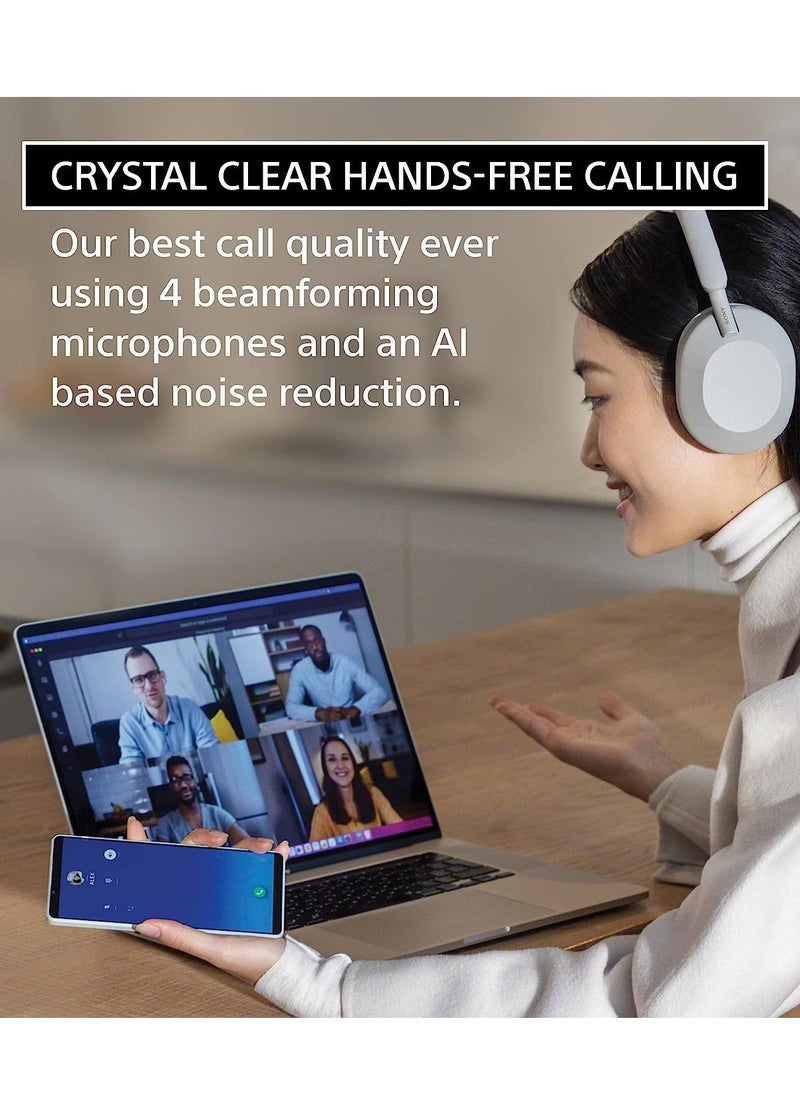 SonyEntertainment - Sony Noise Cancelling Wireless Headphones WH-1000XM5 30 hours battery life Over ear style Optimised for Google Assistant with built in mic, Midnight Blue - Image 1