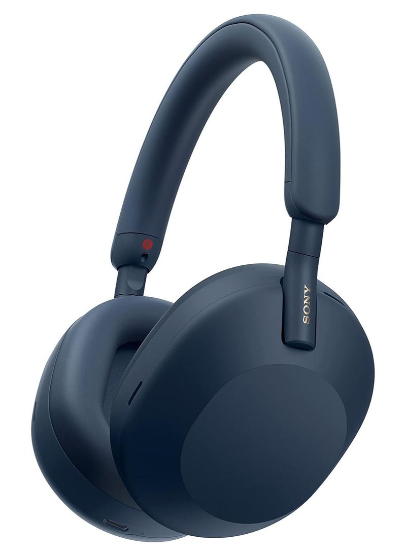 SonyEntertainment - Sony Noise Cancelling Wireless Headphones WH-1000XM5 30 hours battery life Over ear style Optimised for Google Assistant with built in mic, Midnight Blue - Image 1