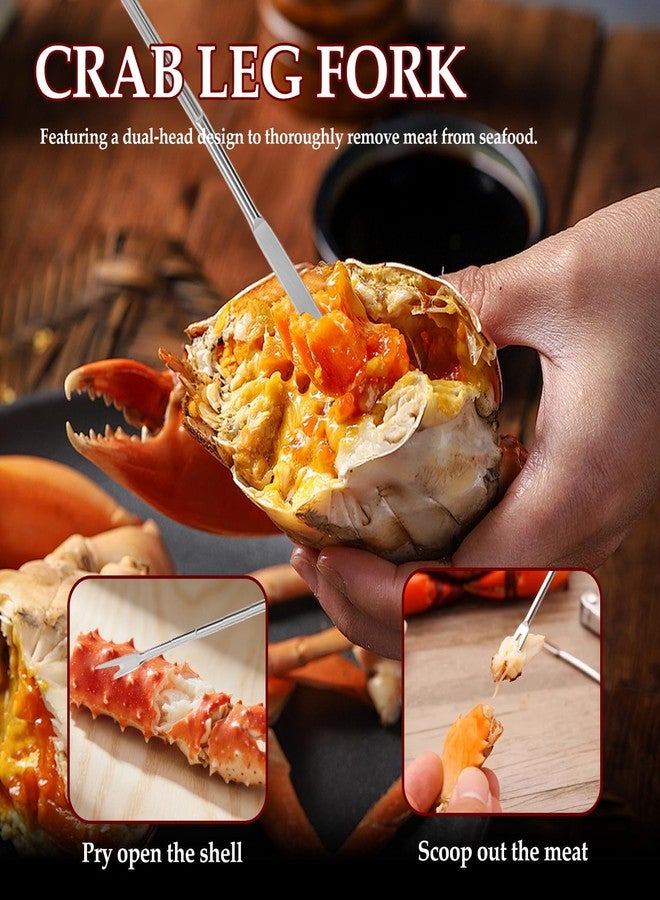 Indusoire 7 Pcs Crab Tool for Eating, Crab Crackers and Tools Set with Crab Leg Cracker Tool, Seafood Kit for Home, Restaurants, Picnics, Gifting - Image 4