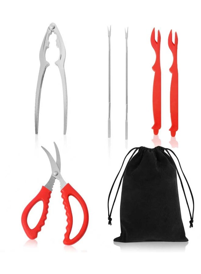 Indusoire 7 Pcs Crab Tool for Eating, Crab Crackers and Tools Set with Crab Leg Cracker Tool, Seafood Kit for Home, Restaurants, Picnics, Gifting - Image 1