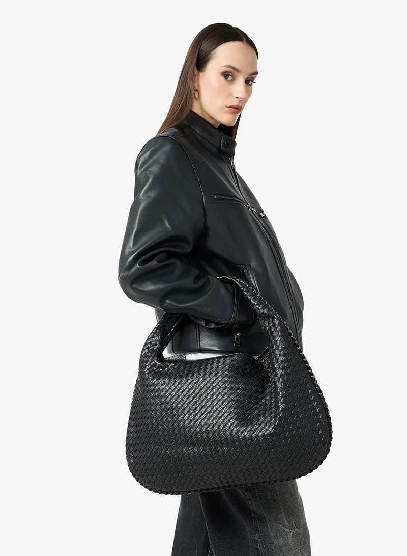 ELLA Woven Textured Shoulder Bag