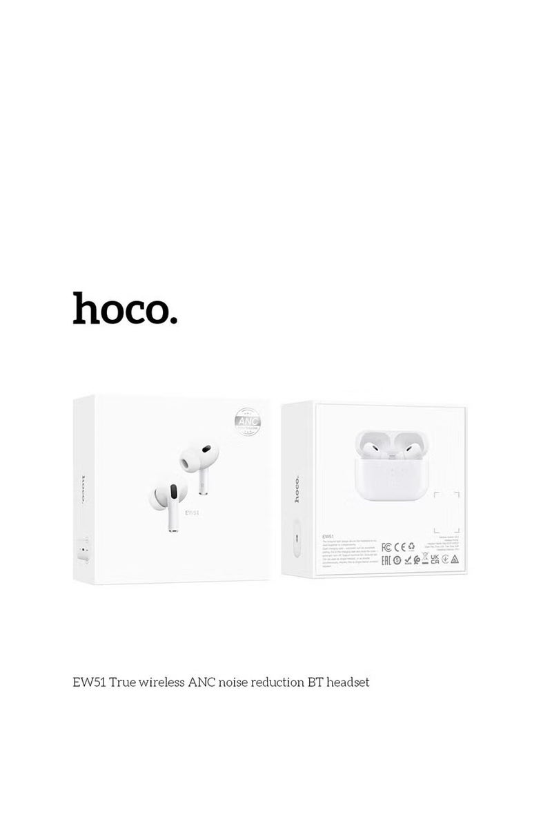 hoco. EW51 True Wireless ANC Noise Reduction Bluetooth Headset (White) - Image 2