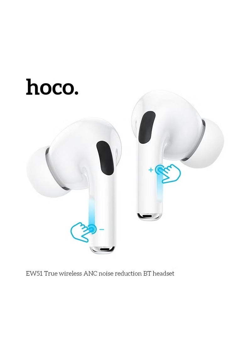 hoco. EW51 True Wireless ANC Noise Reduction Bluetooth Headset (White) - Image 4