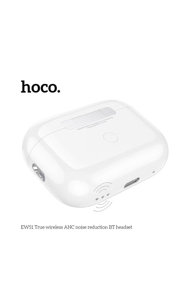 hoco. EW51 True Wireless ANC Noise Reduction Bluetooth Headset (White) - Image 3