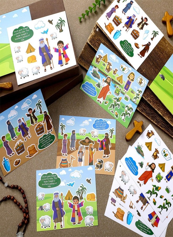 Marspark 12 Pcs Stories of Joseph Mini Mas Scene Stickers Set Religious Bible Crafts Kit DIY Scene Stickers Vacation Bible Craft for Christian Art DIY Project Supplies VBS Party Activities - Image 5