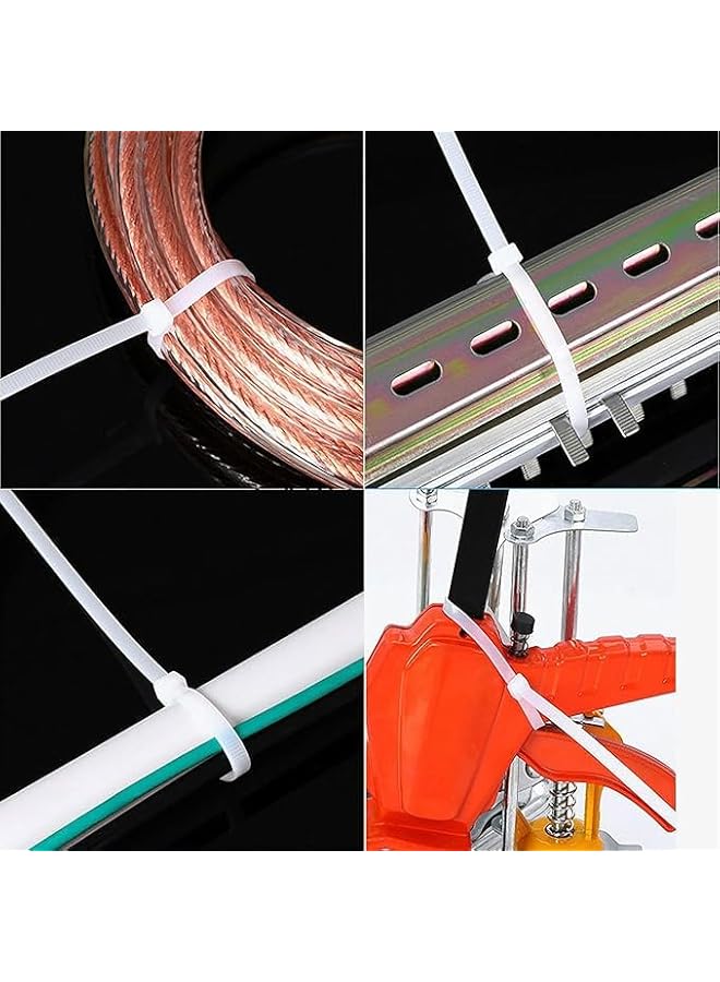 S-TOP White Cable Zip Ties, 16 Inch, Heavy Duty Plastic, 60 Pounds Tensile Strength, Thickened Three Teeth Design, 100 Pack - Image 4