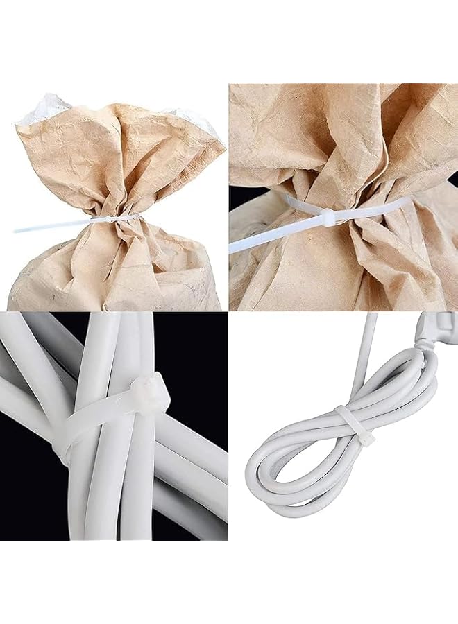 S-TOP White Cable Zip Ties, 16 Inch, Heavy Duty Plastic, 60 Pounds Tensile Strength, Thickened Three Teeth Design, 100 Pack - Image 5