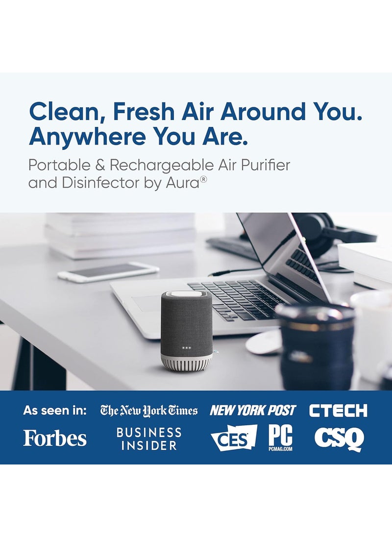 AURA - Aura Air Purifier for Car and Home with Hepa Filter Up to 6 Hours Battery 6 6 Months Warranty Portable Rechargeable Purifer Ionizer Air Purifier with 2Step Purification Easy To Use - Image 1