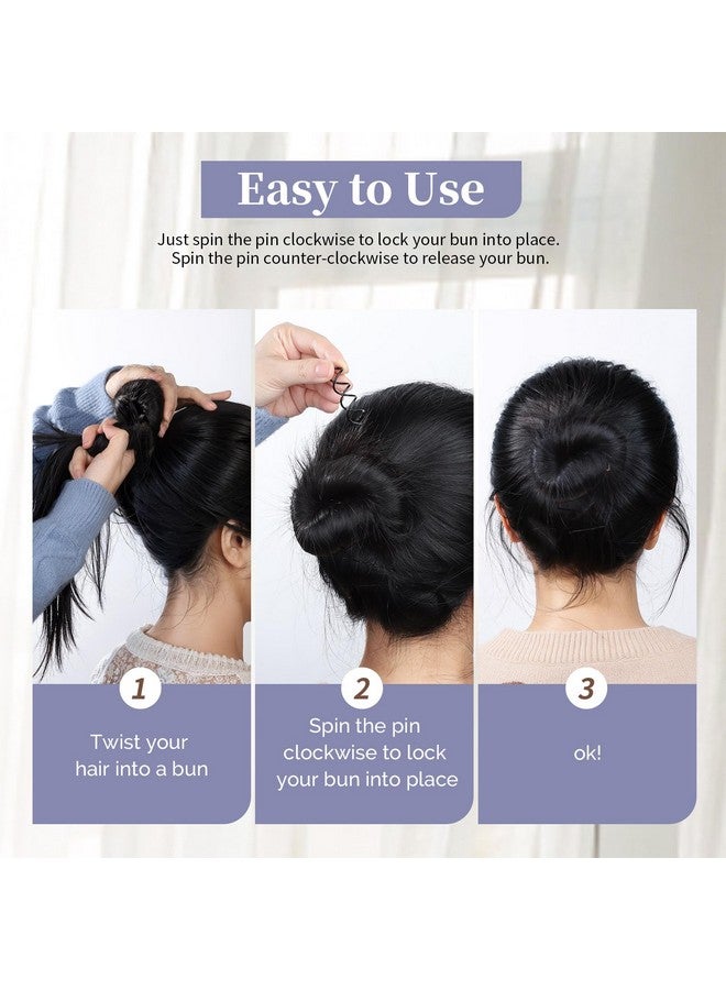 فندامي 50 قطعة من دبابيس الشعر الحلزونية من فاندامي، دبابيس دوارة بأطراف دائرية غير قابلة للخدش، دبابيس شعر لولبية ملتوية للنساء، دبابيس شعر حلزونية سوداء اللون - Image 5