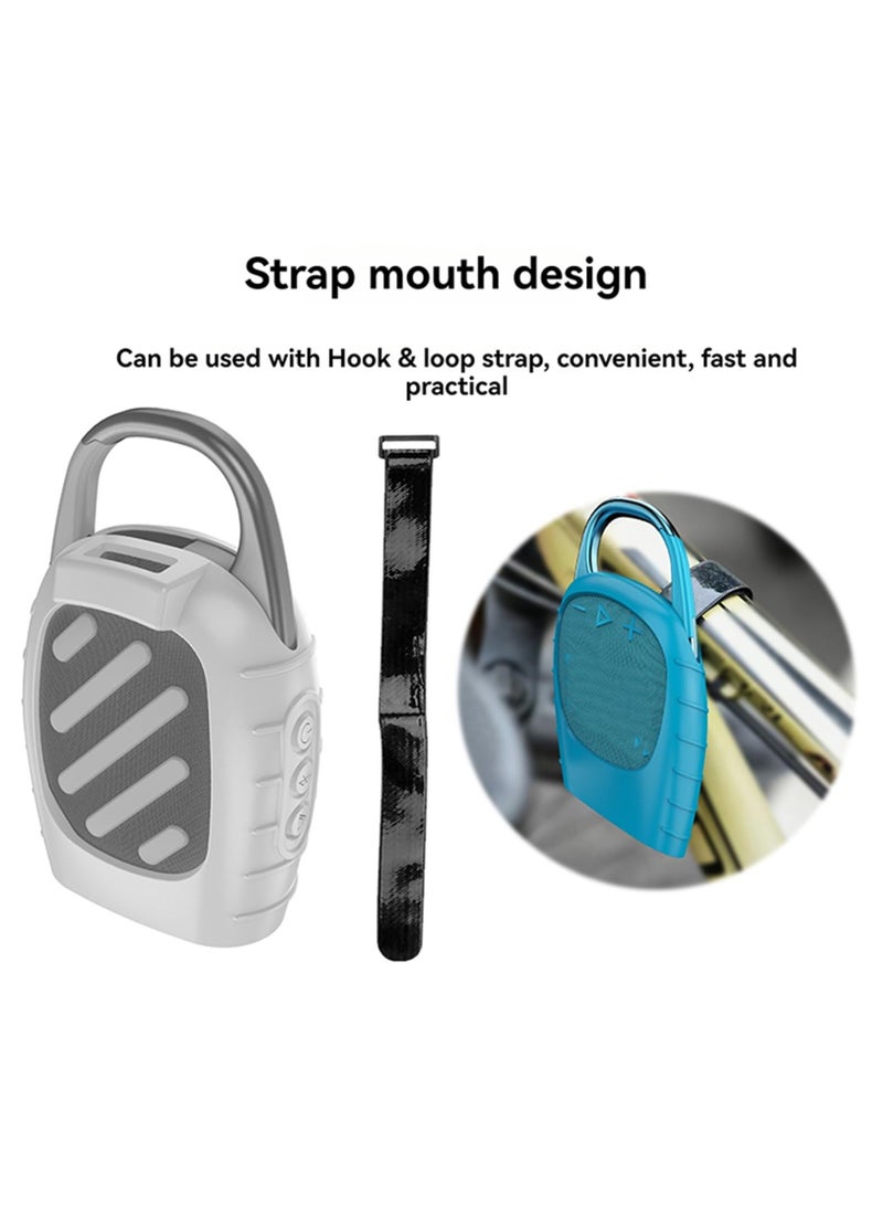 Silicone Protective Cover Case Compatible for JBL Clip 5 Portable Bluetooth Speaker Carrying Case Stand Up Holder Cover Pouch (White)  - Image 2