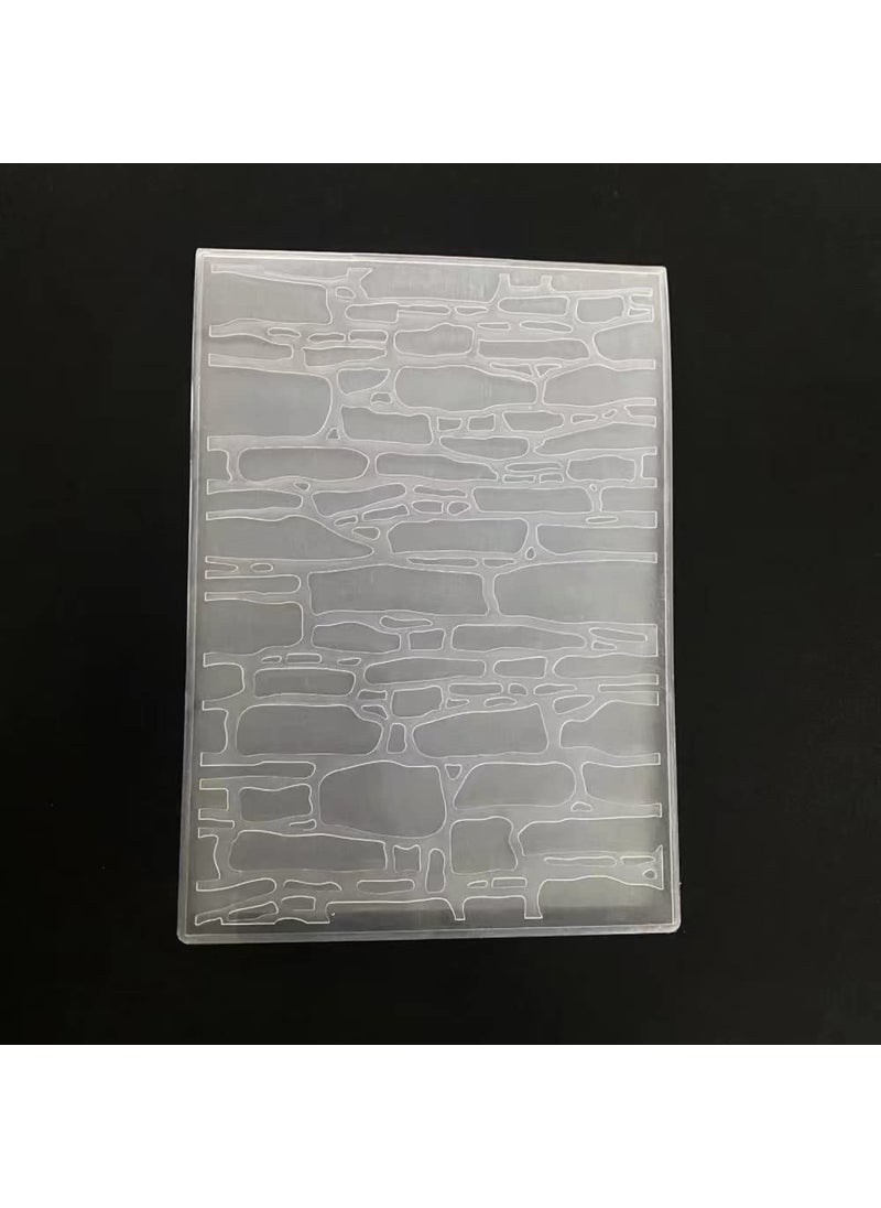NZJ NZJ Merry Christmas Wall Brick Decoration Plastic Embossing Folders for Card Making Scrapbooking and Other Paper Crafts Transparent 