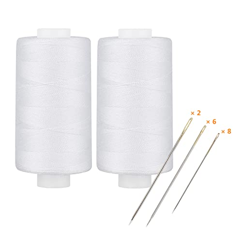 Simthread All Purpose Thread Polyester 400 Yards (2 White) - Image 1