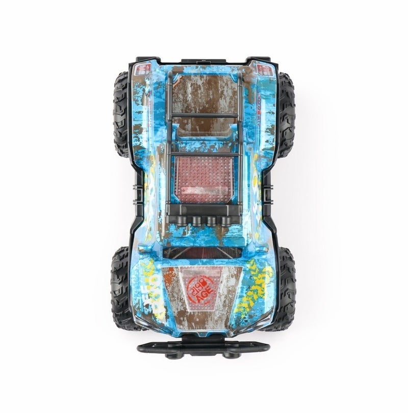 O2. Blue Five Channel Remote Control Off-Road Pickup Truck with Seven-Color LED Lights – 2.4GHz RC Monster Truck with 3.7V Rechargeable Lithium Battery and USB Charger for Kids - Image 5