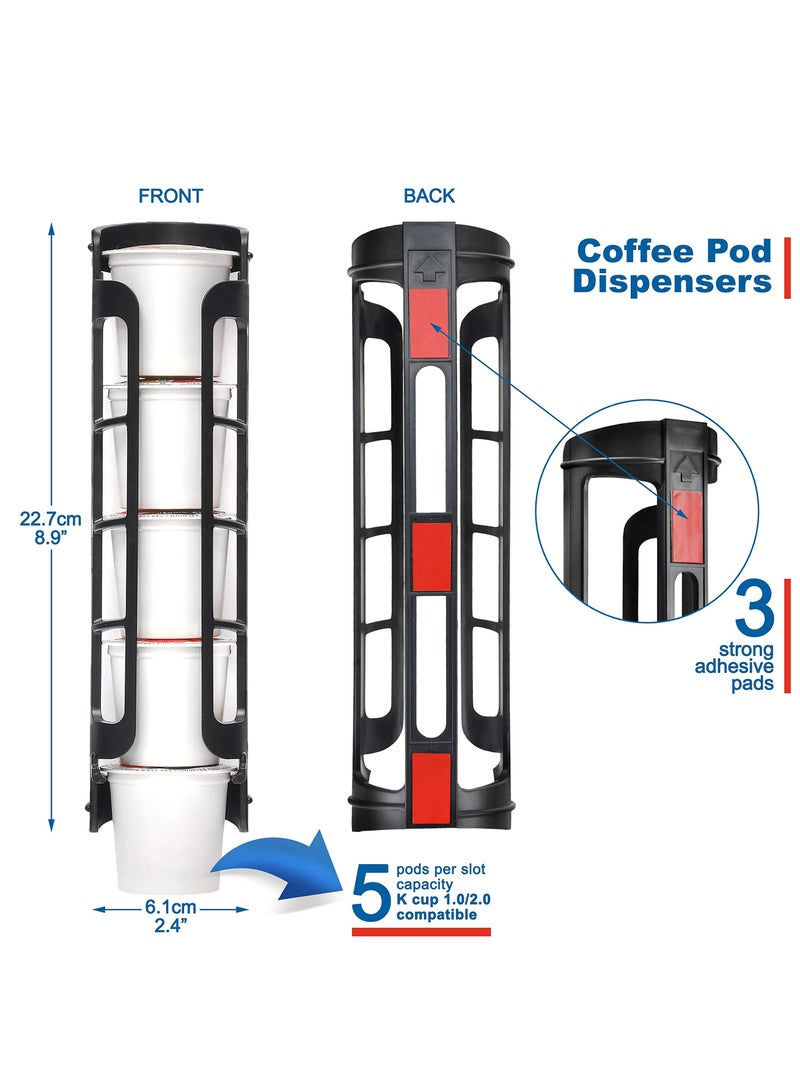 2 Pieces Coffee Pod Holder Side Mount K Cup Pods Dispenser compatible with Keurig Coffee Makers, Perfect for Small Counters - Image 2