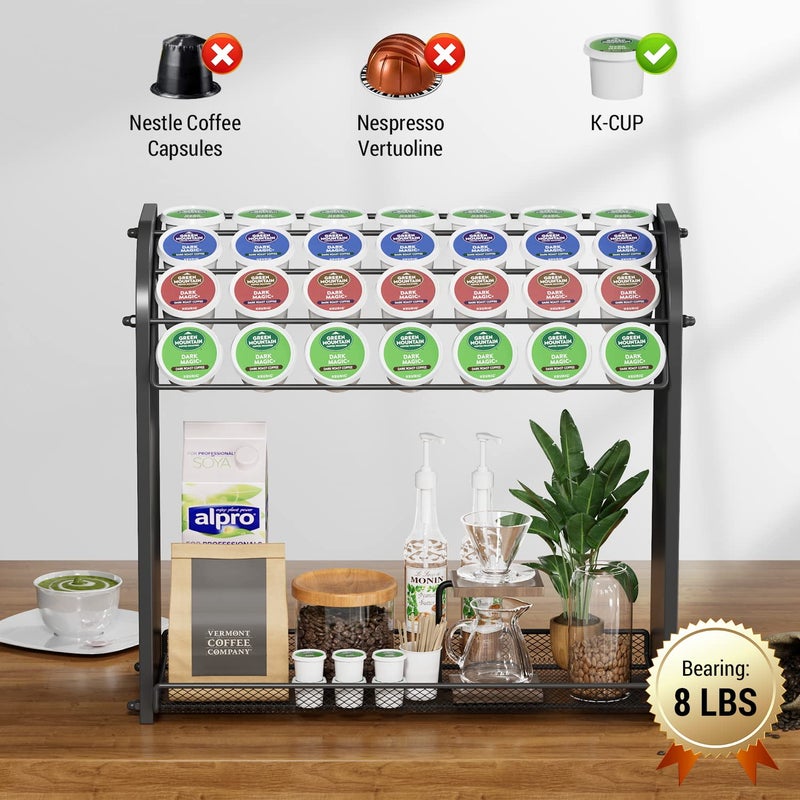 Lixple K Cup Pod Holder for Countertop â€“ Pod Organizer & Coffee Bar Accessory for Home or Office, Easy to Assemble (Black) - Image 3