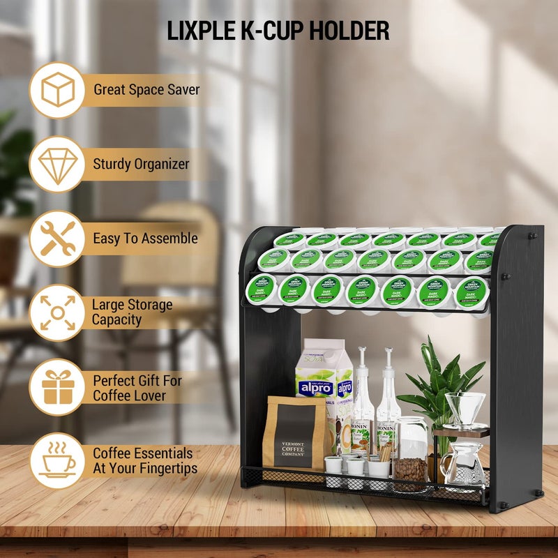 Lixple K Cup Pod Holder for Countertop â€“ Pod Organizer & Coffee Bar Accessory for Home or Office, Easy to Assemble (Black) - Image 5