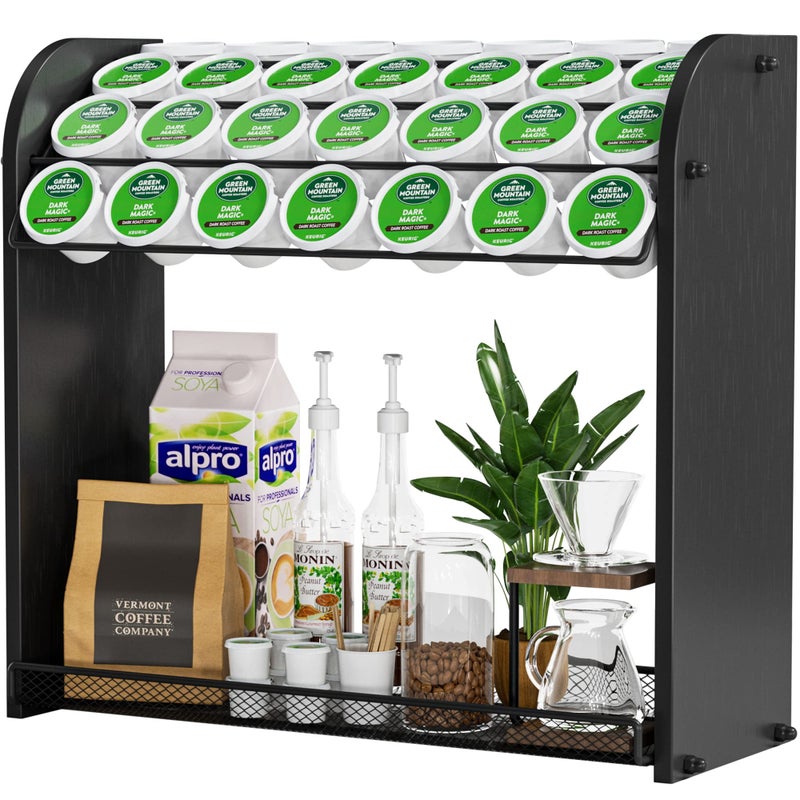 Lixple K Cup Pod Holder for Countertop â€“ Pod Organizer & Coffee Bar Accessory for Home or Office, Easy to Assemble (Black) - Image 1